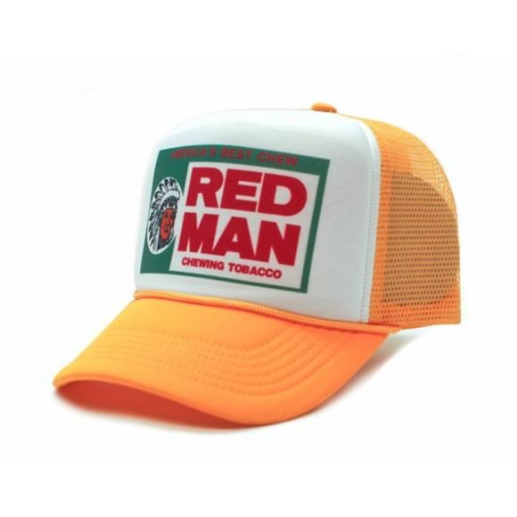 Retro Vintage Style Printed Trucker Red Man Chewing Snuff Dip Chew Hat Vintage L - Picture 4 of 6